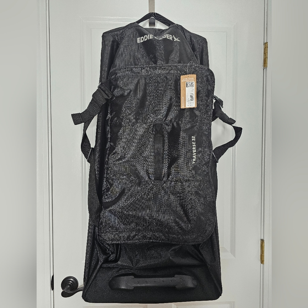 Eddie Bauer Black Traverse 32 Travel Roller Duffel Bag